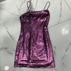 Nasty Gal Magenta Sequins mini dress